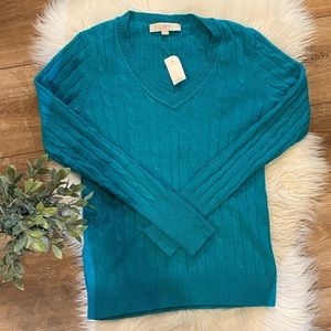 Ann Taylor Loft Knit Sweater Women’s XS Turquoise Blue